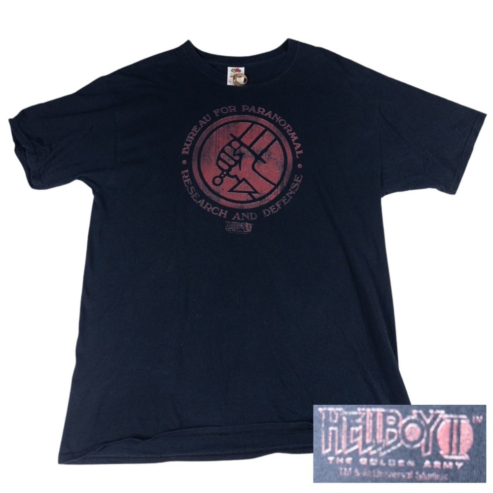 Vintage Hellboy II T Shirt Mens L Black BPRD Movie Promo‎ 2008 Rare